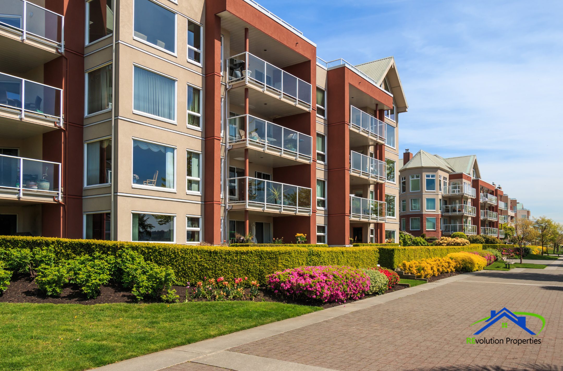 Modern apartment complex managed by Revolution Properties